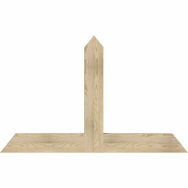 Ekena Millwork Portland Rough Sawn Timber Gable Bracket, Douglas Fir, 60"W x 38"H x 4"D x 6"F, 15/12 Pitch GBW060X38X0406POR00RDF - main